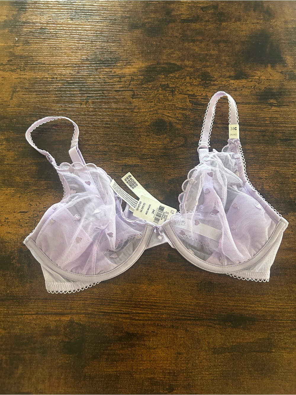 PINK Victoria's Secret Lavender Lace Underwire Bra